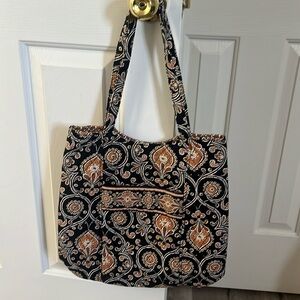 Vera Bradley Pattern retired Curvy Tote Caff’e Latte Purse Bag